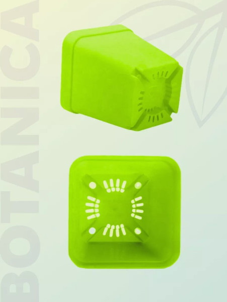 Изображение товара Набор горшков для рассады BOTANICA квадрат мягкий 7x7x8см (5шт, зеленый, с поддоном)