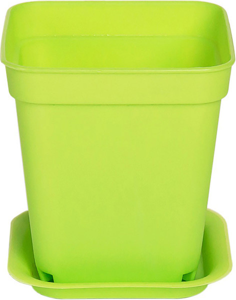 Изображение товара Набор горшков для рассады BOTANICA квадрат мягкий 7x7x8см (5шт, зеленый, с поддоном)