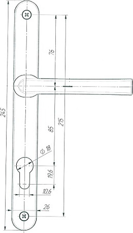 Изображение товара Ручка дверная Зенит Абсолют РФ1-85А/25 (черный)