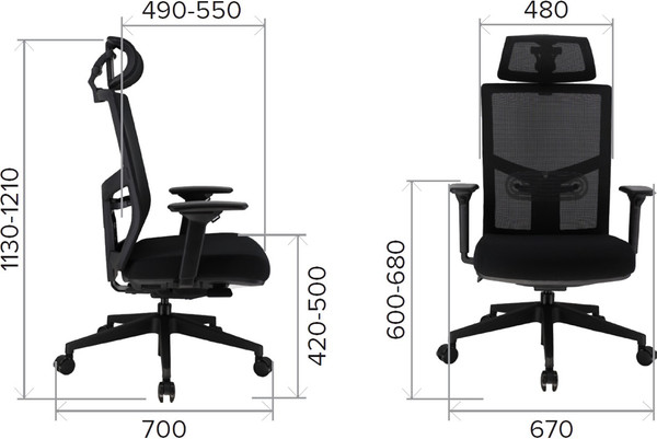 Изображение товара Кресло офисное Everprof Fuji (сетка/пластик, черный)