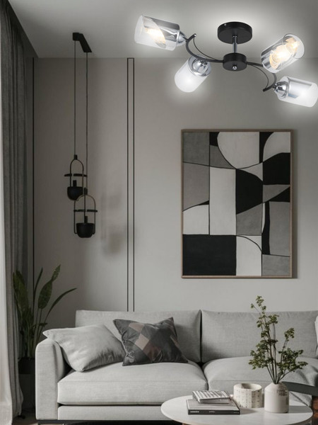 Изображение товара Люстра Aitin-Pro НПБ 02-4x60-105 / RH8208/4 (черный/хром)