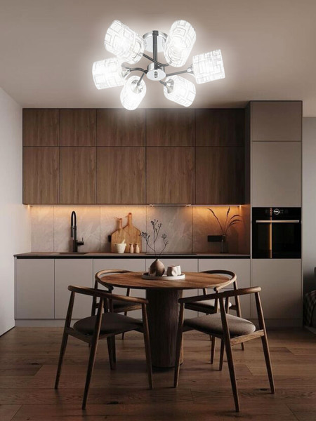 Изображение товара Люстра Aitin-Pro НПБ 02-6х60-105 / 6262/6 (хром/черный)