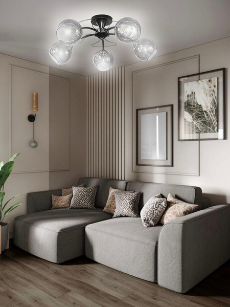 Изображение товара Люстра Aitin-Pro НПБ 02-5x60-105 / 6253/5 (черный/хром)