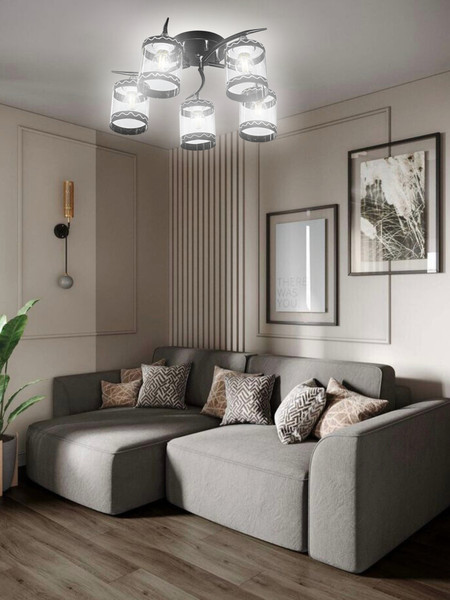 Изображение товара Люстра Aitin-Pro НПБ 02-5x60-101 / 6268/5 (черный/хром)