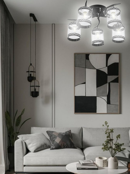 Изображение товара Люстра Aitin-Pro НПБ 02-5x60-101 / 6268/5 (черный/хром)