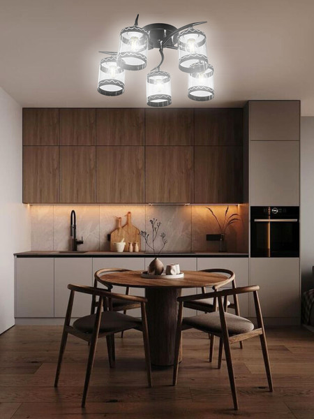 Изображение товара Люстра Aitin-Pro НПБ 02-5x60-101 / 6268/5 (черный/хром)