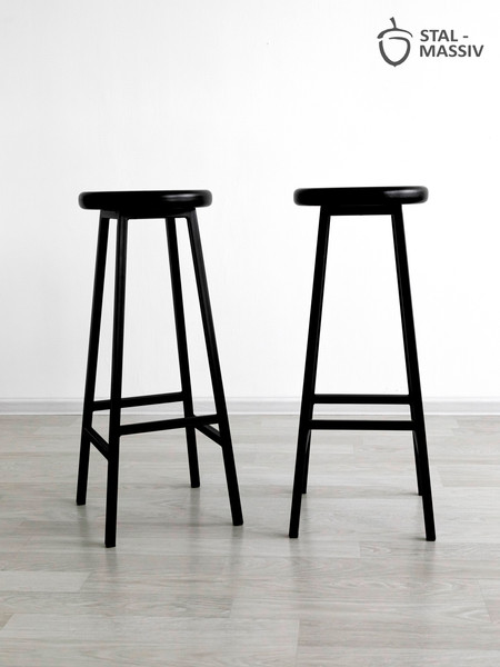 Изображение товара Табурет барный Stal-Massiv Button-65 (черный/черный)