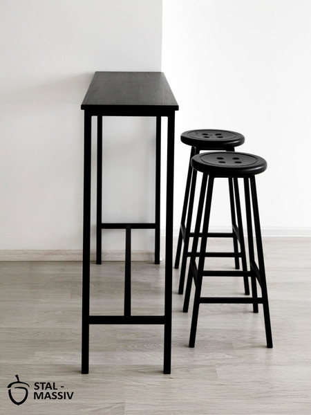 Изображение товара Табурет барный Stal-Massiv Button-65 (черный/черный)