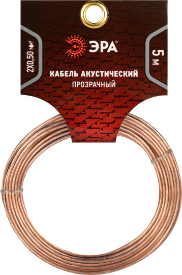 Изображение товара Кабель ЭРА Акустический 2х0.5мм2 / Б0059294 (5м, прозрачный)
