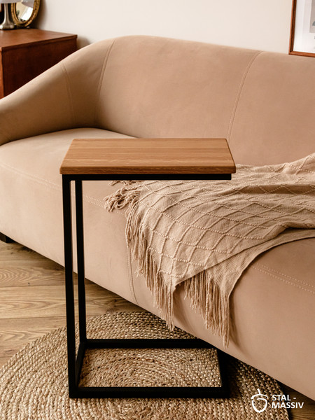 Изображение товара Приставной столик Stal-Massiv 1642-46 (дуб натуральный/черный)