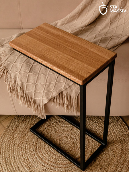 Изображение товара Приставной столик Stal-Massiv 1642-46 (дуб натуральный/черный)