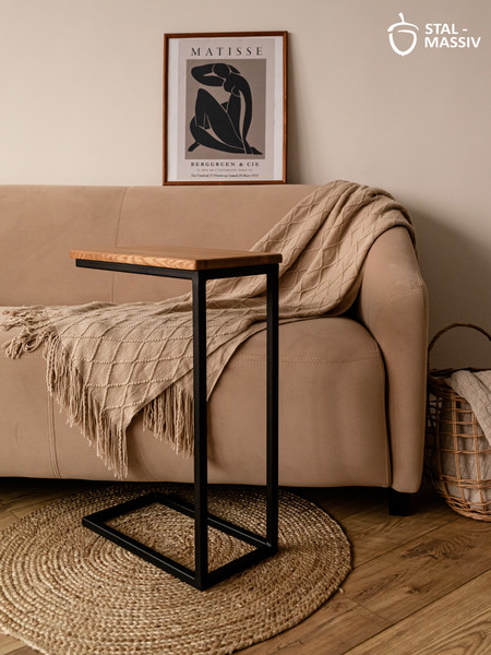 Изображение товара Приставной столик Stal-Massiv 1642-46 (дуб натуральный/черный)