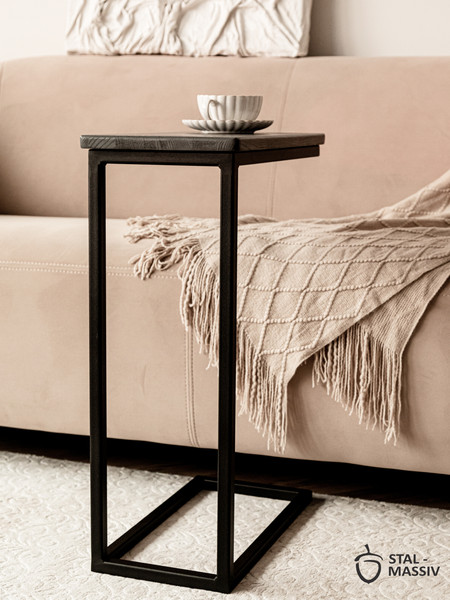 Изображение товара Приставной столик Stal-Massiv 1642-46 (серый/черный)