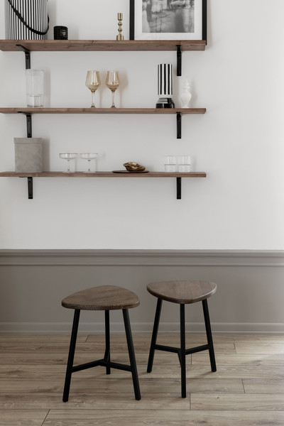 Изображение товара Табурет Stal-Massiv Delta-45 (дуб мореный/черный)