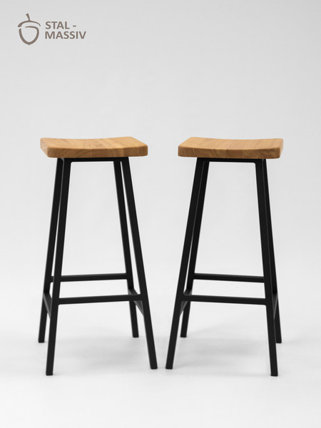 Изображение товара Табурет барный Stal-Massiv HALLS-М78 (дуб натуральный/черный)