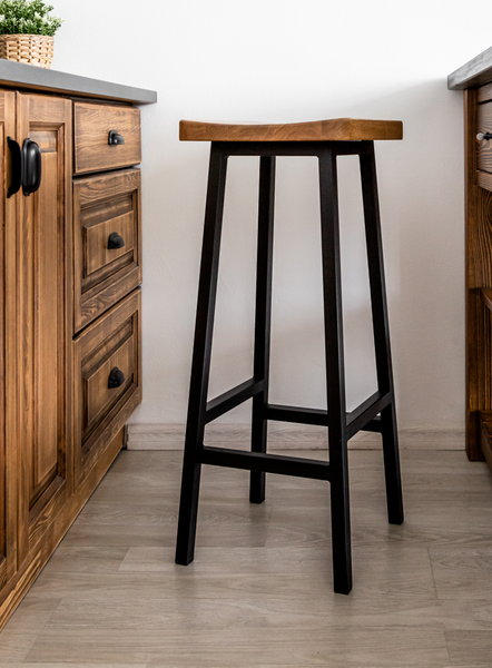 Изображение товара Табурет барный Stal-Massiv HALLS-М78 (дуб натуральный/черный)