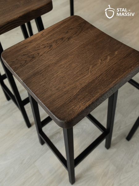 Изображение товара Табурет барный Stal-Massiv HALLS-М78 (дуб мореный/черный)