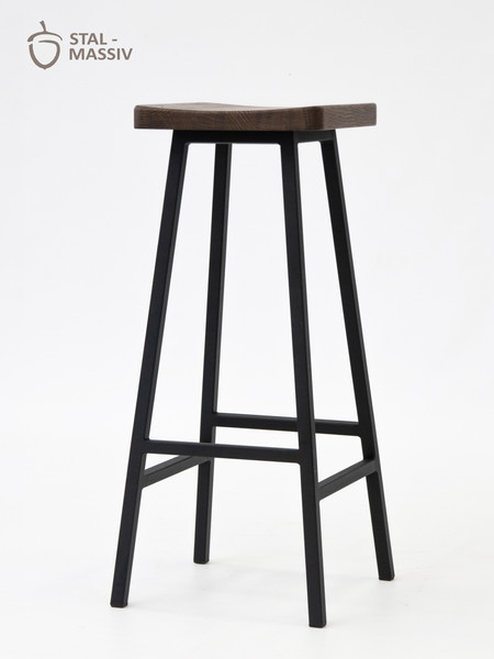 Изображение товара Табурет барный Stal-Massiv HALLS-М78 (дуб мореный/черный)