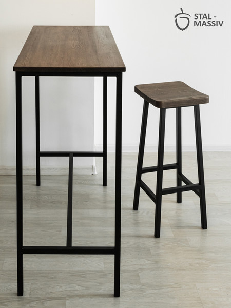 Изображение товара Табурет барный Stal-Massiv HALLS-М78 (дуб мореный/черный)