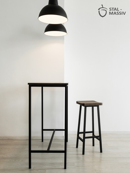 Изображение товара Табурет барный Stal-Massiv HALLS-М78 (дуб мореный/черный)