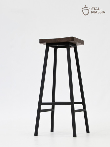 Изображение товара Табурет барный Stal-Massiv HALLS-М78 (дуб мореный/черный)