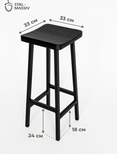 Изображение товара Табурет барный Stal-Massiv HALLS-М78 (черный/черный)