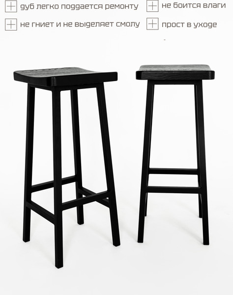 Изображение товара Табурет барный Stal-Massiv HALLS-М78 (черный/черный)