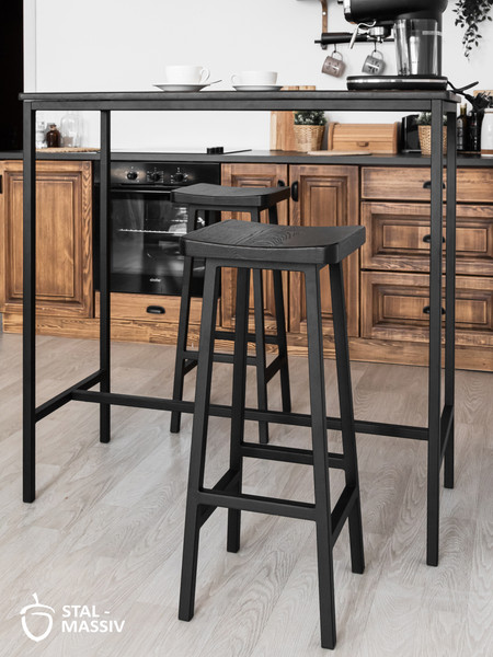 Изображение товара Табурет барный Stal-Massiv HALLS-М78 (черный/черный)