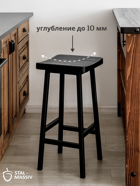 Изображение товара Табурет барный Stal-Massiv HALLS-М65 (черный/черный)