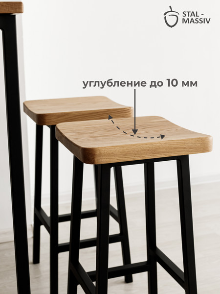 Изображение товара Табурет барный Stal-Massiv HALLS-М65 (дуб натуральный/черный)