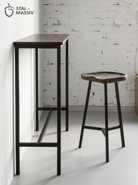 Изображение товара Табурет барный Stal-Massiv PopART-65 (дуб мореный/черный)