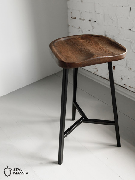Изображение товара Табурет барный Stal-Massiv PopART-65 (дуб мореный/черный)