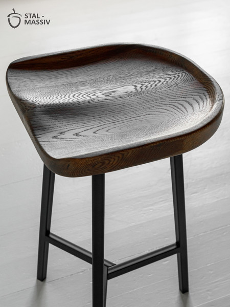 Изображение товара Табурет барный Stal-Massiv PopART-65 (дуб мореный/черный)