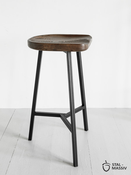 Изображение товара Табурет барный Stal-Massiv PopART-65 (дуб мореный/черный)