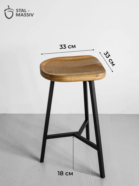 Изображение товара Табурет барный Stal-Massiv PopART-65 (дуб натуральный/черный)