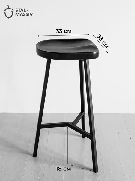 Изображение товара Табурет барный Stal-Massiv PopART-78 (черный/черный)