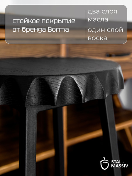 Изображение товара Табурет барный Stal-Massiv Smbeer-65 (черный/черный)