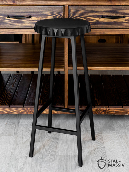 Изображение товара Табурет барный Stal-Massiv Smbeer-65 (черный/черный)