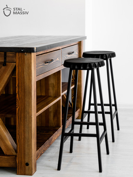 Изображение товара Табурет барный Stal-Massiv Smbeer-65 (черный/черный)