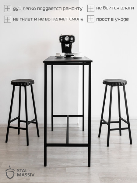 Изображение товара Табурет барный Stal-Massiv Smbeer-65 (черный/черный)