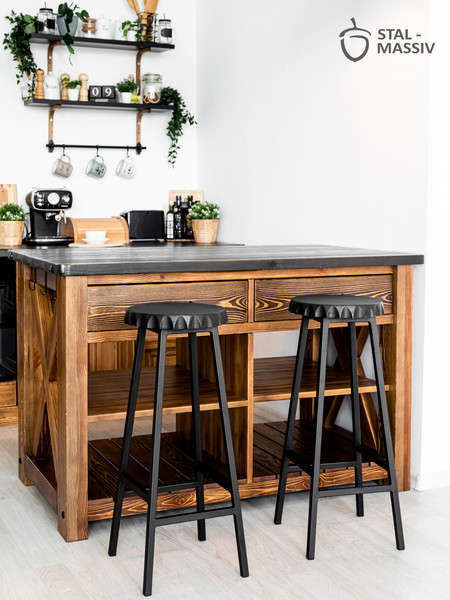 Изображение товара Табурет барный Stal-Massiv Smbeer-65 (черный/черный)