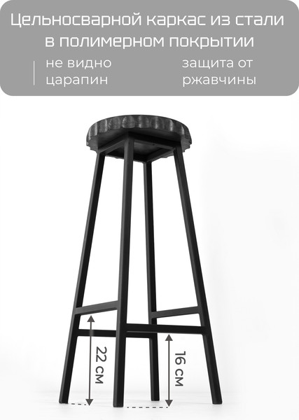 Изображение товара Табурет барный Stal-Massiv Smbeer-65 (черный/черный)