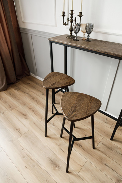 Изображение товара Табурет барный Stal-Massiv Delta-63 (дуб мореный/черный)