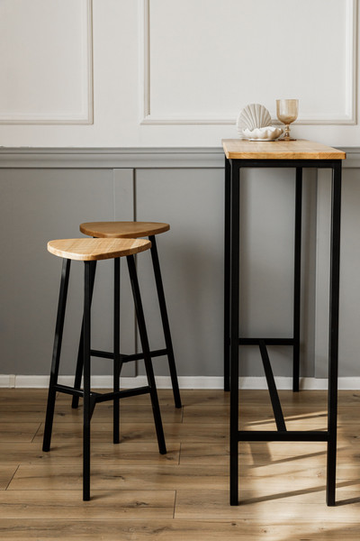 Изображение товара Табурет барный Stal-Massiv Delta-63 (дуб натуральный/черный)