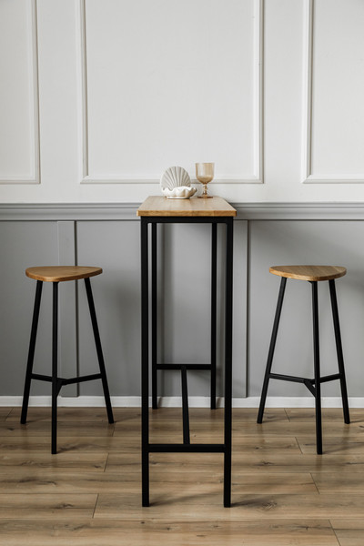 Изображение товара Табурет барный Stal-Massiv Delta-63 (дуб натуральный/черный)