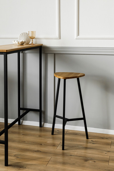 Изображение товара Табурет барный Stal-Massiv Delta-63 (дуб натуральный/черный)