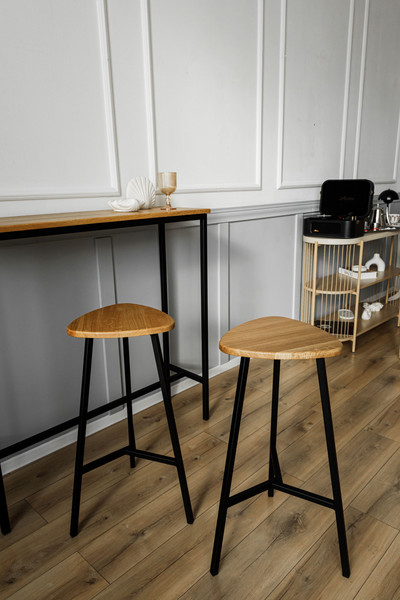 Изображение товара Табурет барный Stal-Massiv Delta-63 (дуб натуральный/черный)