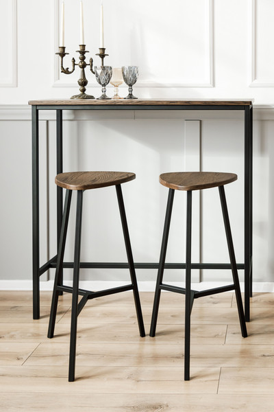 Изображение товара Табурет барный Stal-Massiv Delta-76 (мореный/черный)