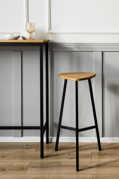 Изображение товара Табурет барный Stal-Massiv Delta-76 (дуб натуральный/черный)