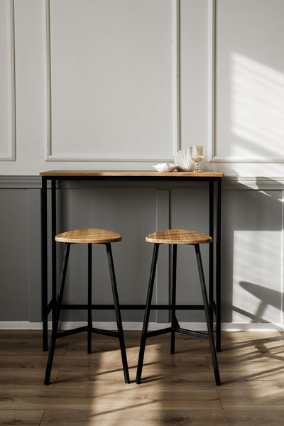 Изображение товара Табурет барный Stal-Massiv Delta-76 (дуб натуральный/черный)